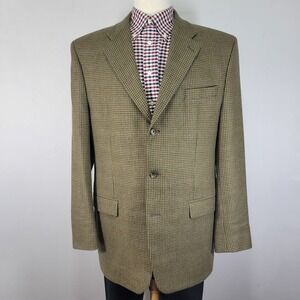 Mark Shale Men's Sport Coat Blazer Three Button Flannel Lambs Wool Soft 44L